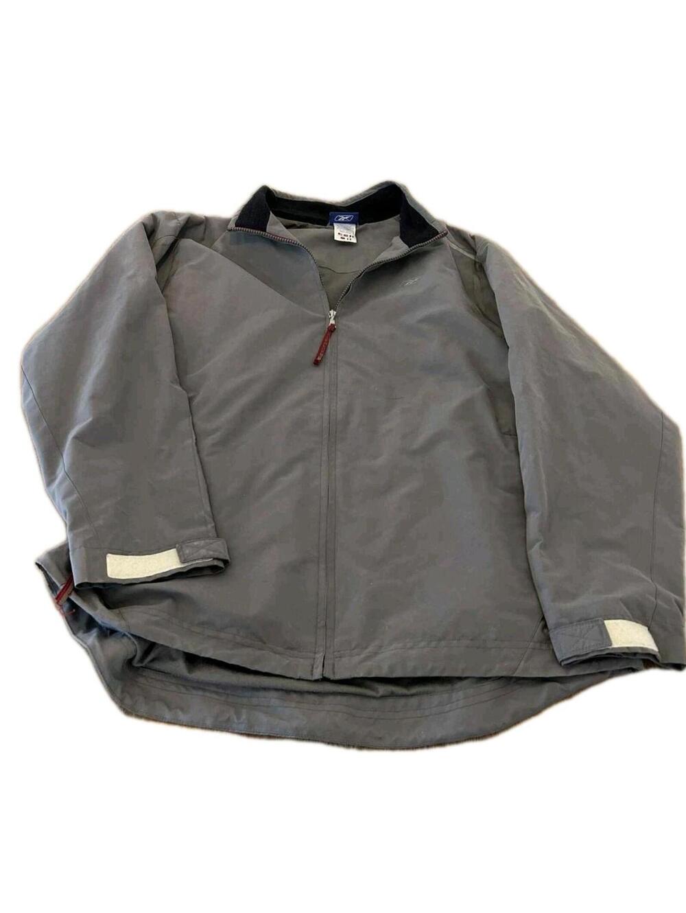 Reebok Gray Men’s Windbreaker Jacket Full Zip Slight Flaw See Pic#3 Size L
